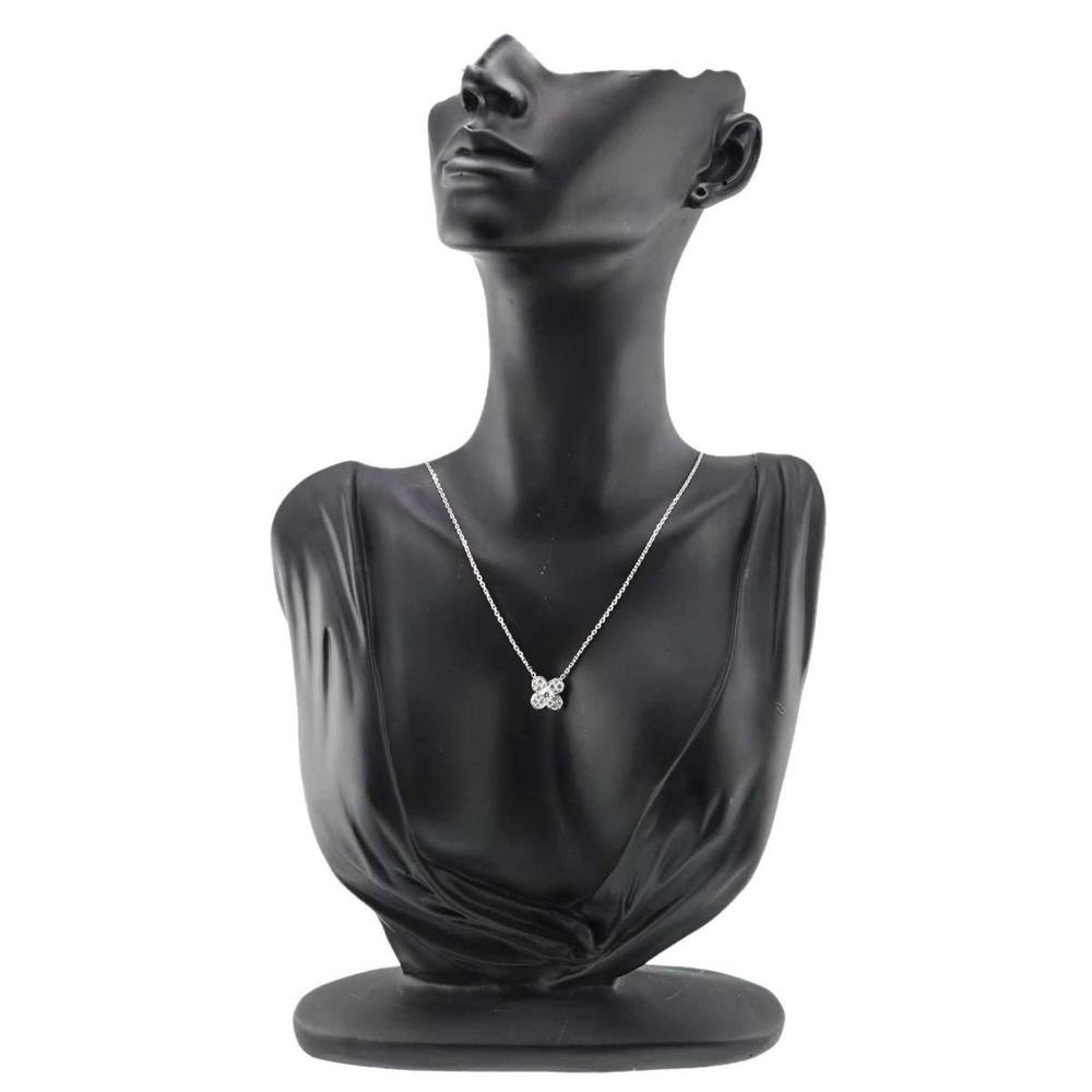 Van Cleef & Arpels Trefle Diamond Necklace 42cm K18 WG White Gold 750 - Picture 7 of 7